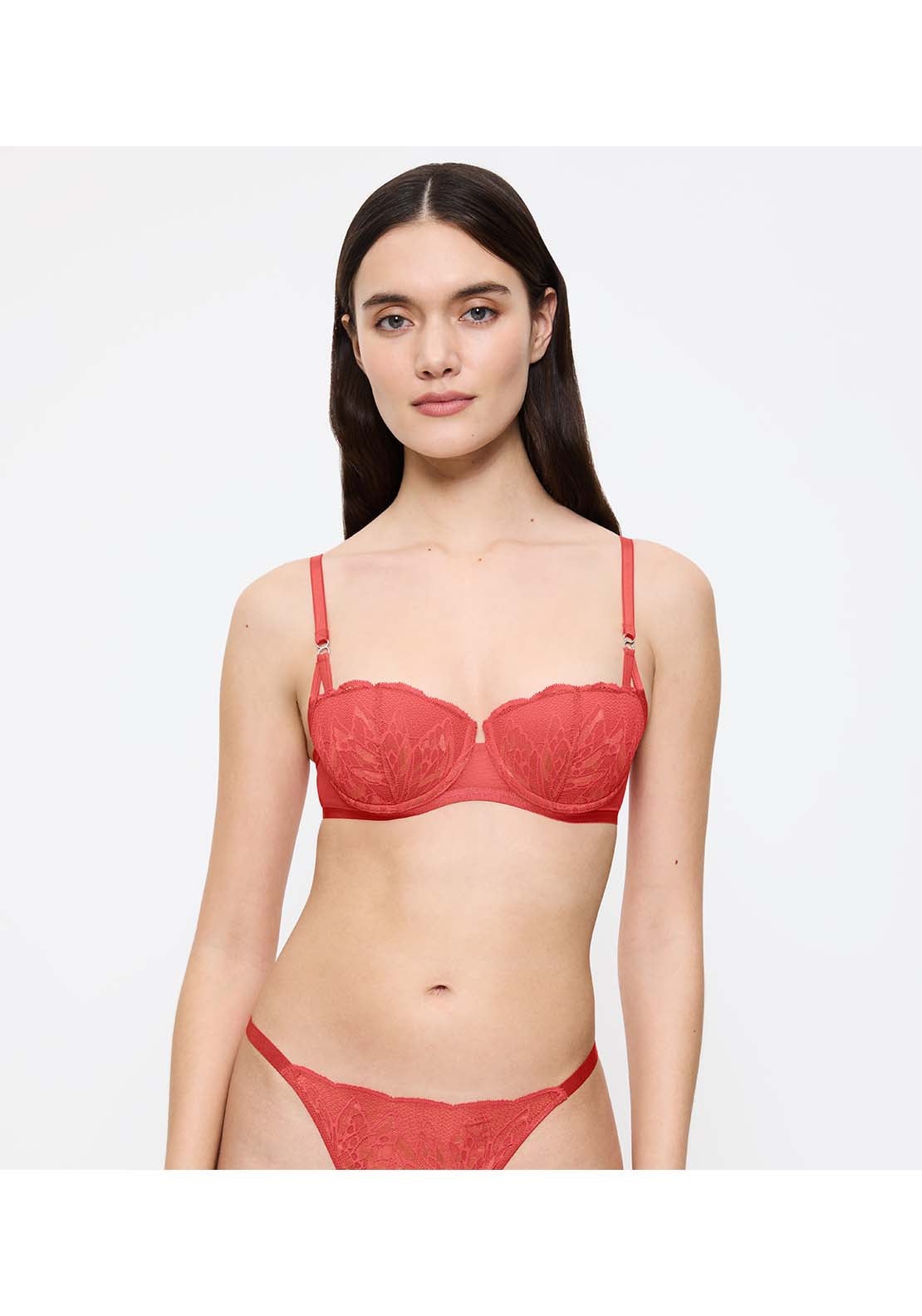 Triumph Crazy Stupid Love Wired Half Padded Bra - Blood Orange 4 Shaws Department Stores