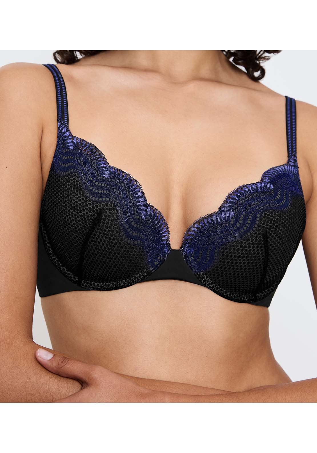 Triumph Comfort Glam Wired Push Up - Black 3 Shaws Department Stores