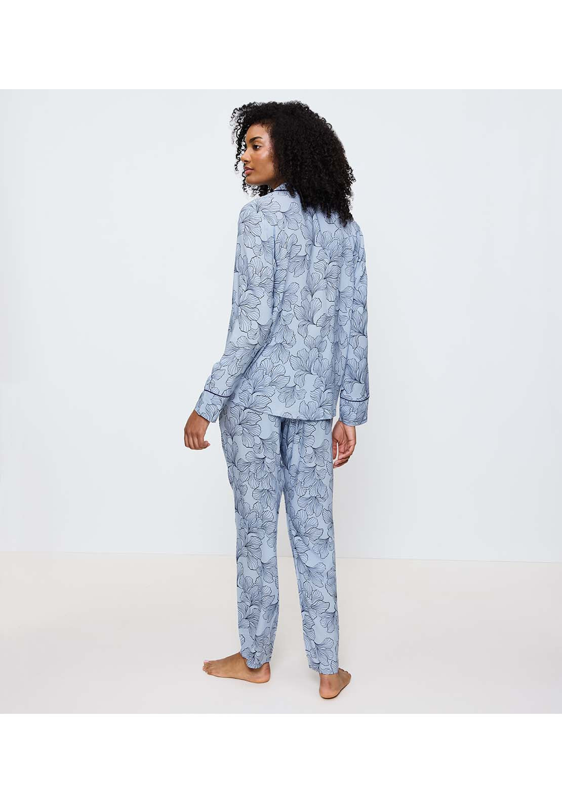 Triumph Boyfriend Fit Pyjamas 03 - Blue Combination 2 Shaws Department Stores