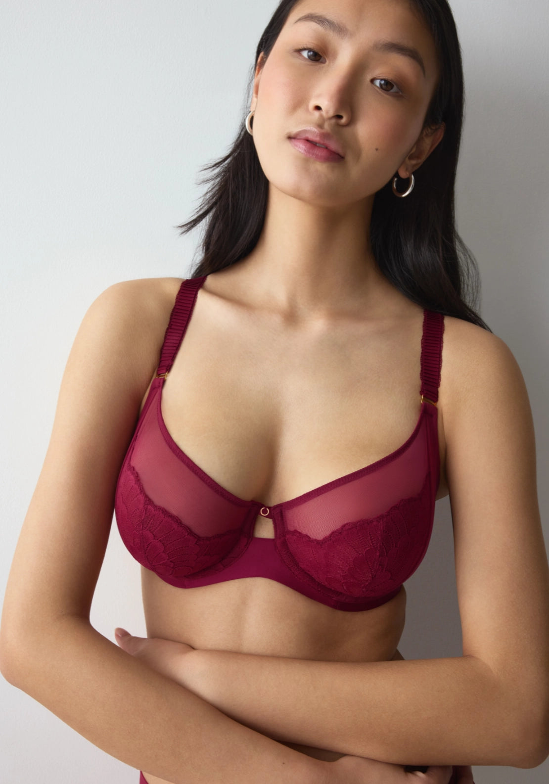 Love In Lace Wired Bra - Red Musk