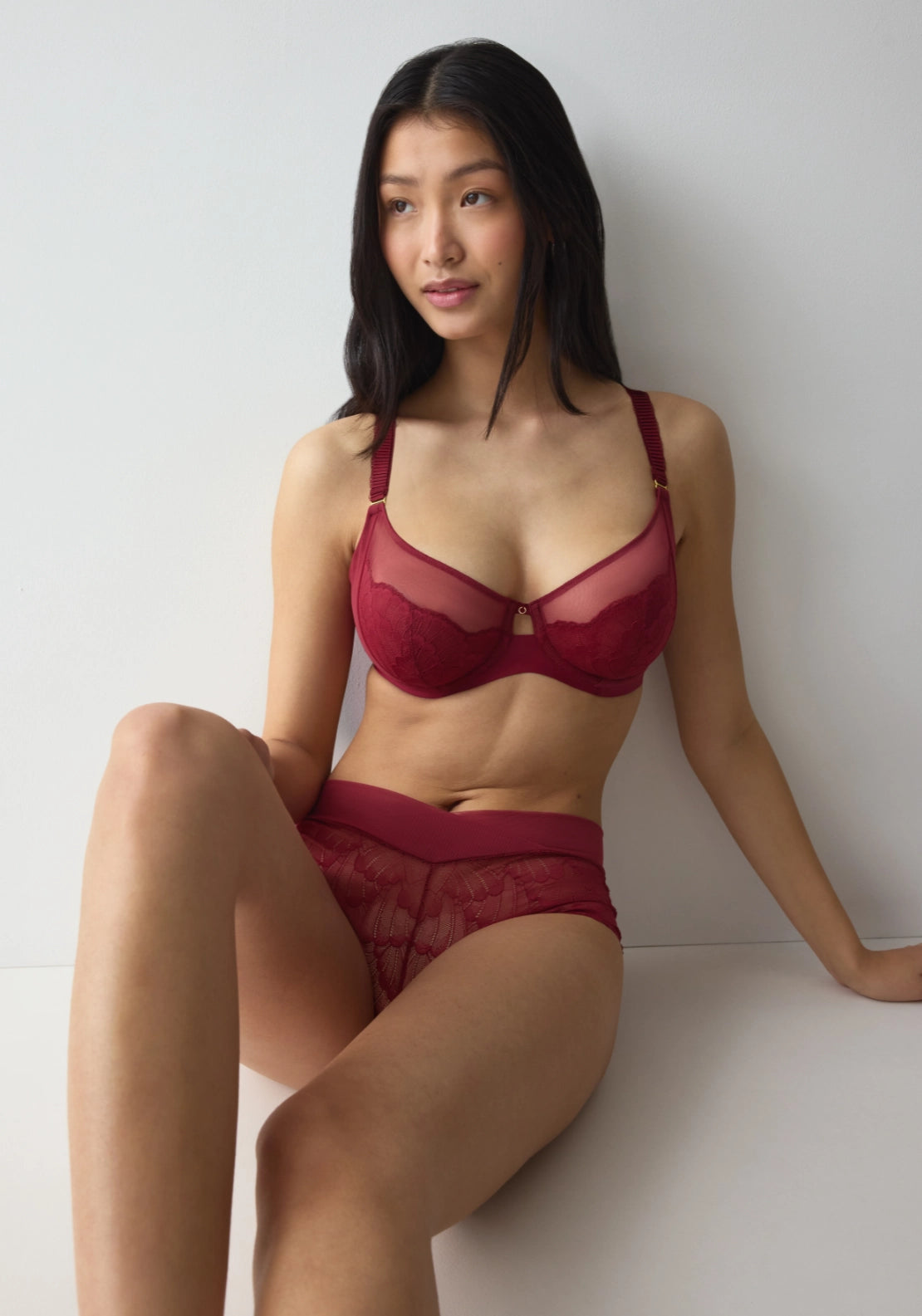 Love In Lace Wired Bra - Red Musk