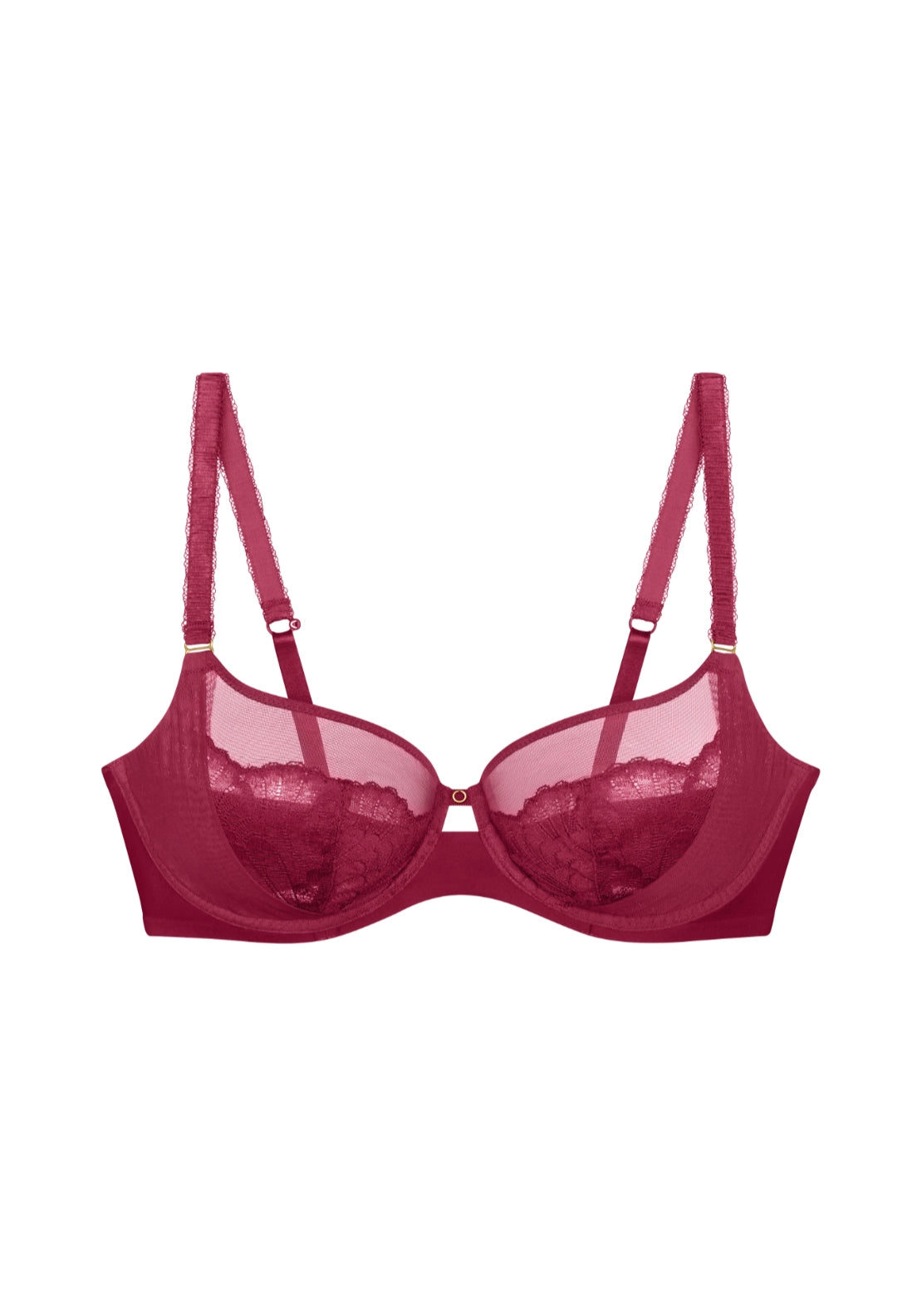 Love In Lace Wired Bra - Red Musk