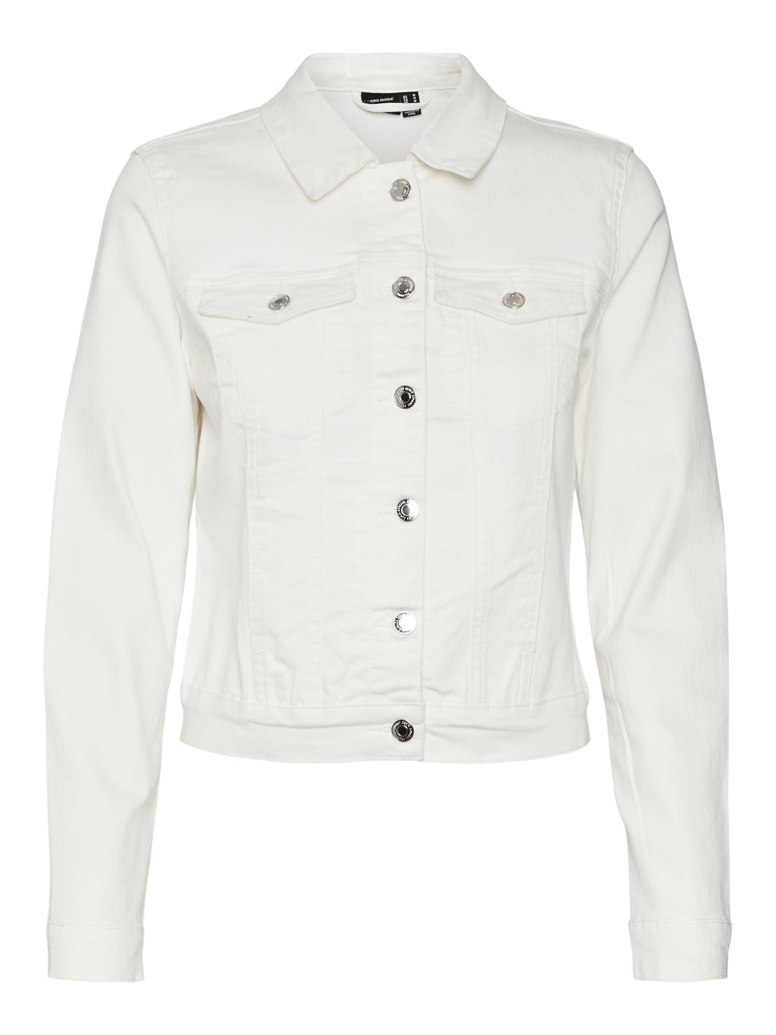 Vero Moda Luna Slim Denim Jacket - White 2 Shaws Department Stores