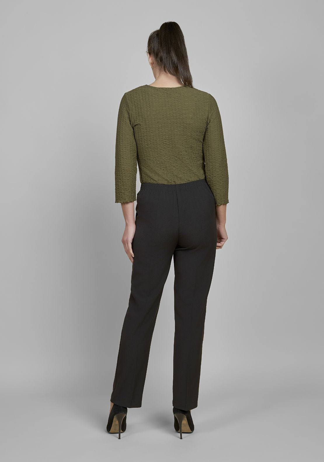 Tea Lane 27 Inch Full Back Elastic Pant - Black 2 Shaws Department Stores