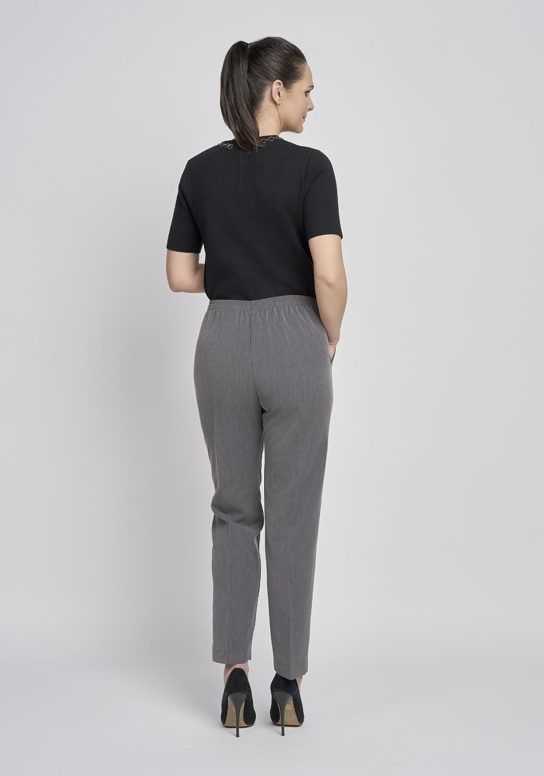 Tea Lane 25 Inch Full Back Elastic Pant - Grey 2 Shaws Department Stores