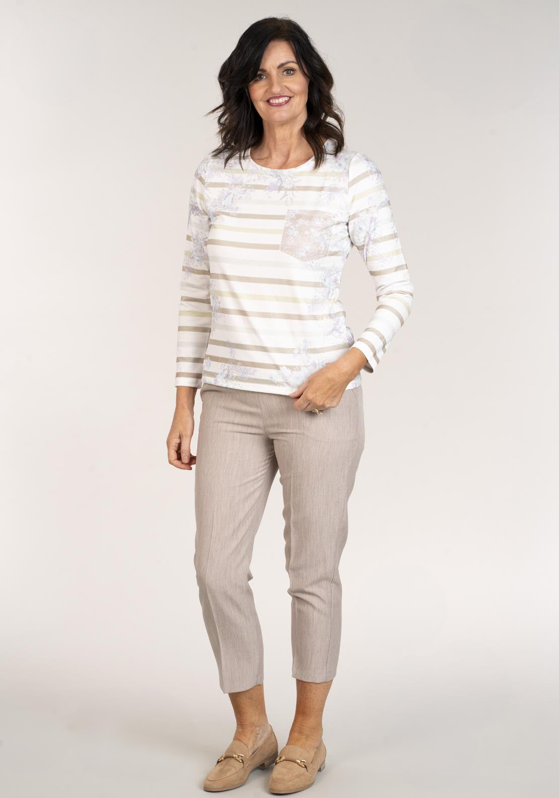 Tea Lane Pv Pant Half Elastic 25In - Grey 1 Shaws Department Stores