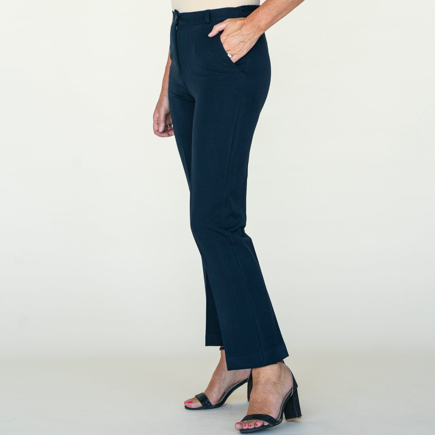 Tea Lane 27 Full Back Elastic Pant - Navy 1 Shaws Department Stores