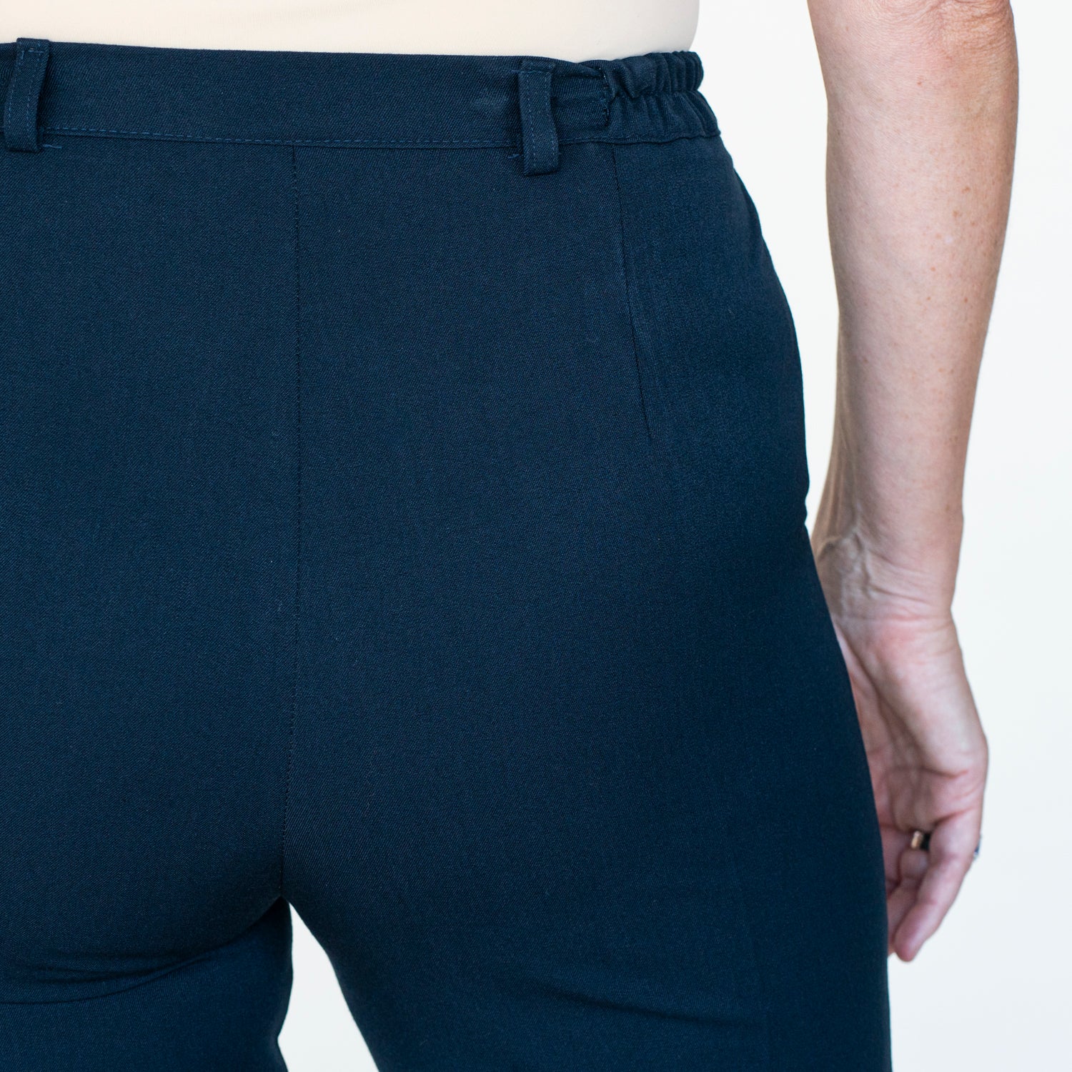Tea Lane 27 Full Back Elastic Pant - Navy 3 Shaws Department Stores