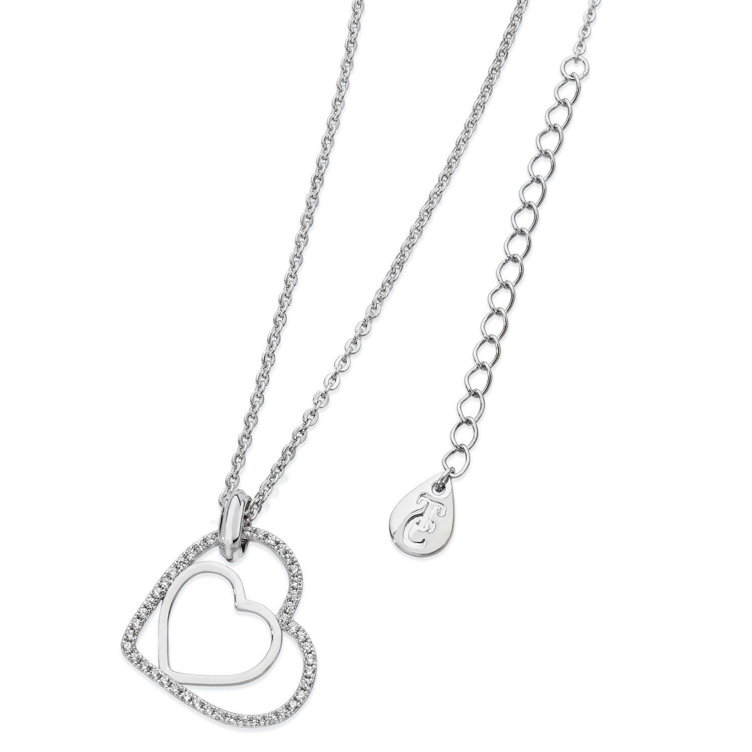 Tipperary Jewellery Floating Heart Pendant - Silver 1 Shaws Department Stores