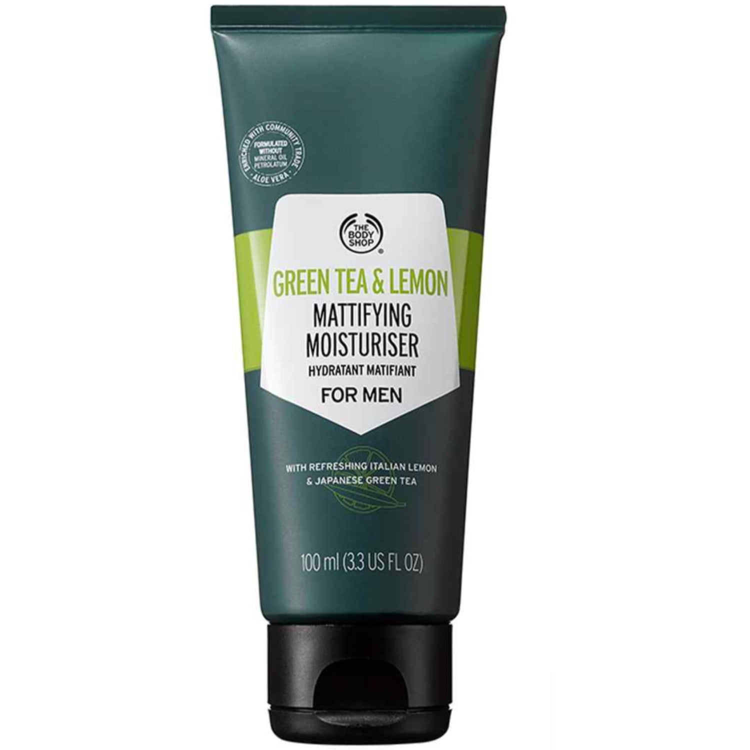 The Body Shop Green Tea and Lemon Mattifying Moisturiser For Men 100ml 1 Shaws Department Stores