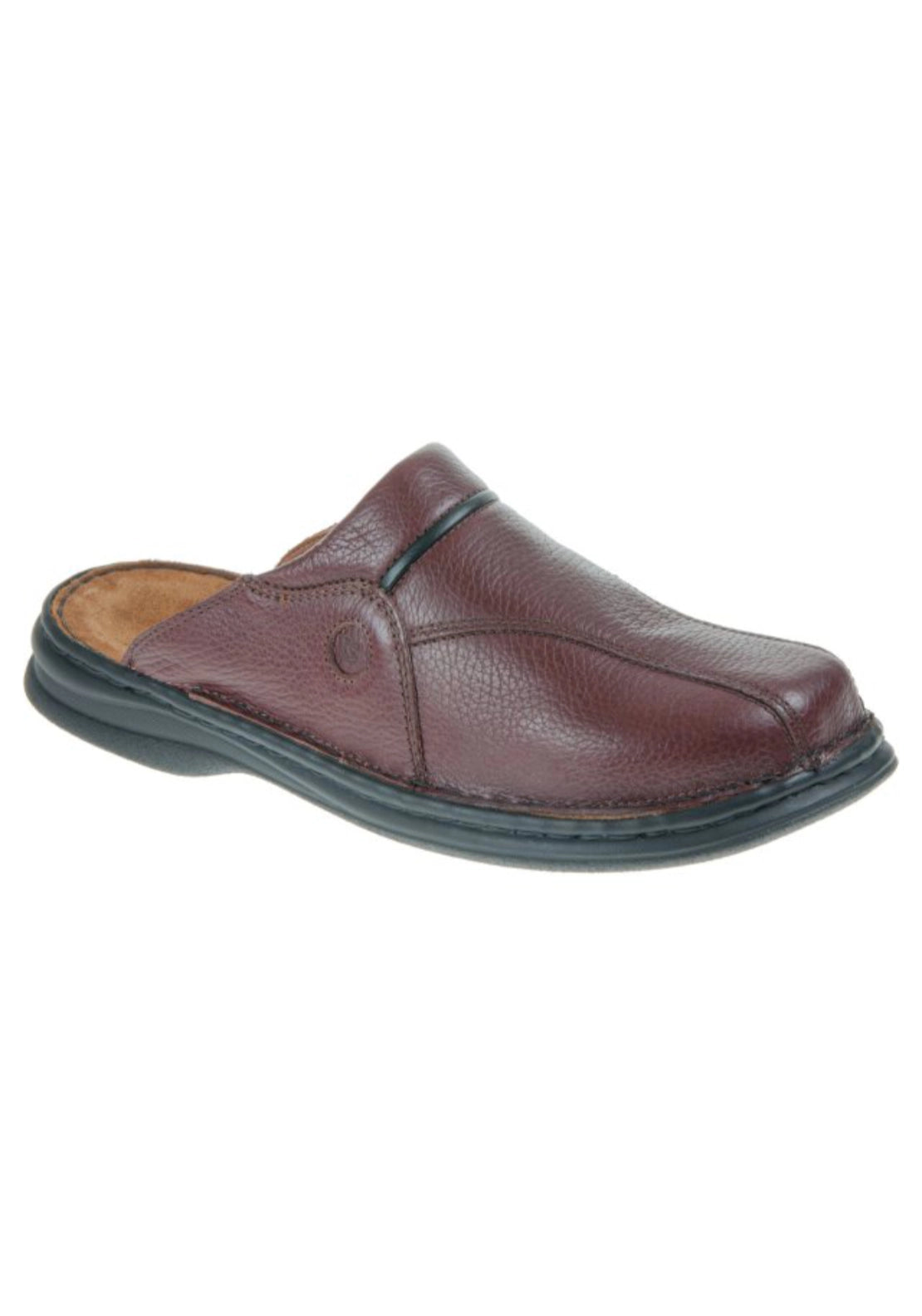 Black Leather Mule Slipper - Brasil Schwarz