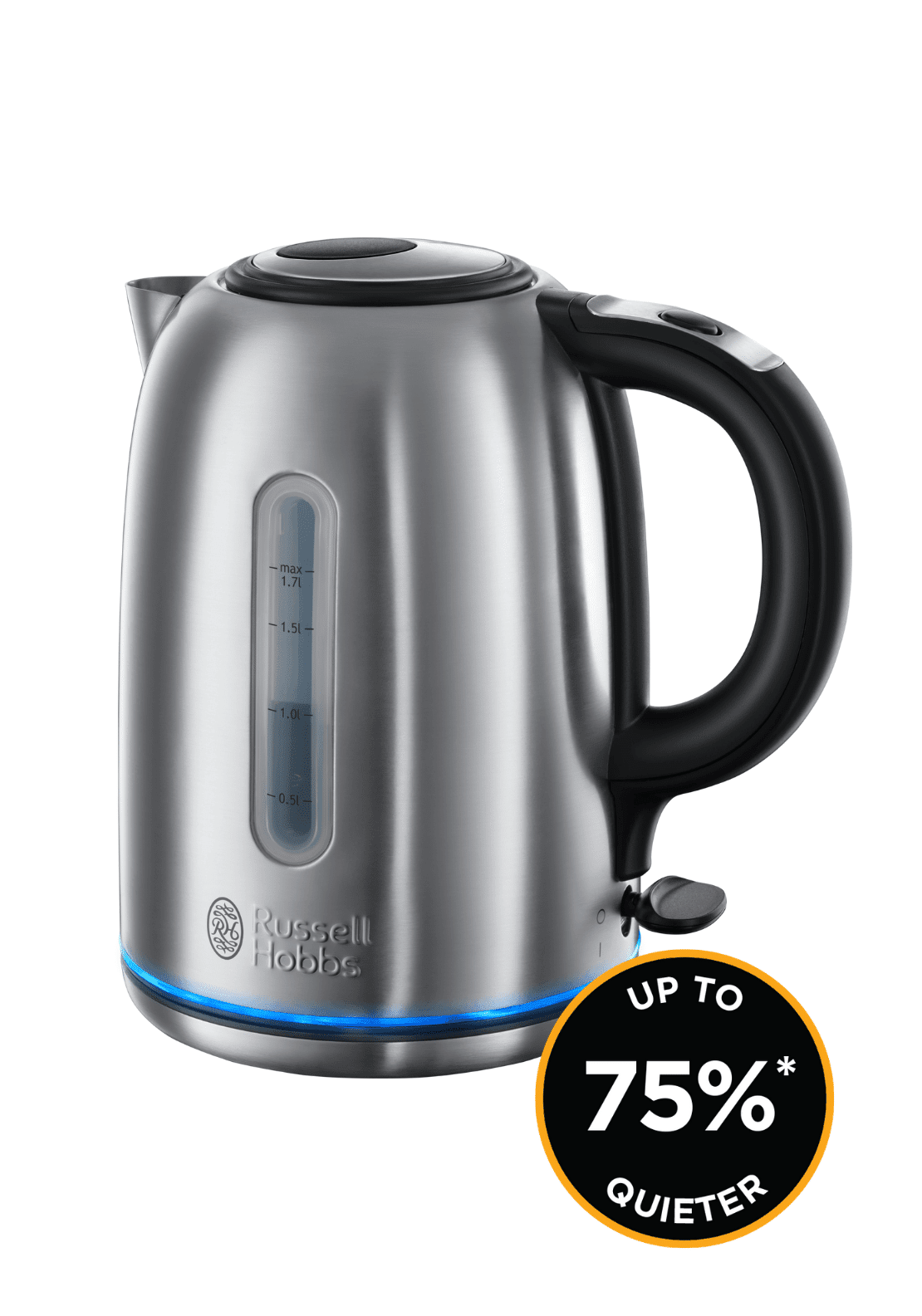 Russell Hobbs Quiet Boil Kettle - Steel 2 Shaws Department Stores
