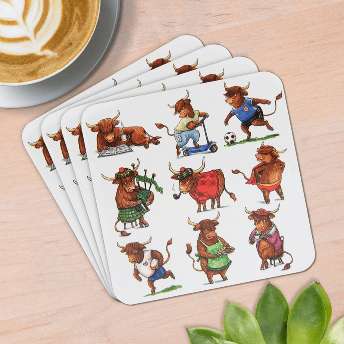 The Home Collection Highland Cow Drinks Coasters 1 Shaws Department Stores