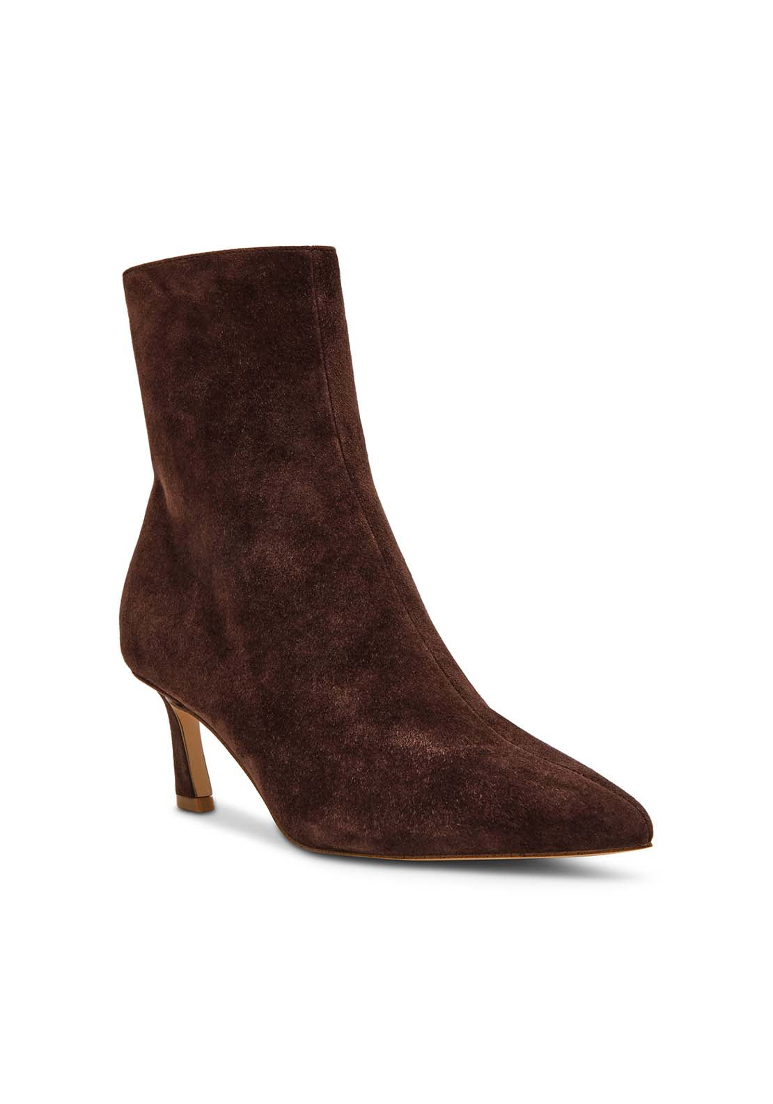 Steve Madden Thin Heel Boot - Ground Coffee Suede 1 Shaws Department Stores