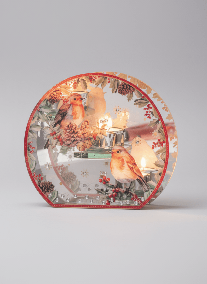 Newgrange Living Christmas Robin T-light Display - Multi 2 Shaws Department Stores