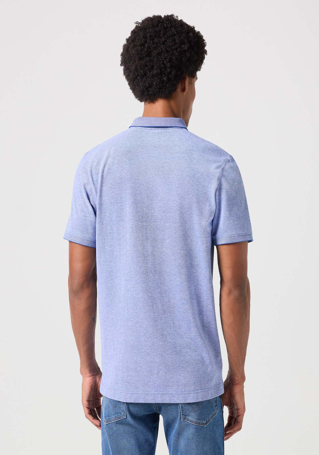 Wrangler Short Sleeve Refined Polo - Blue 2 Shaws Department Stores