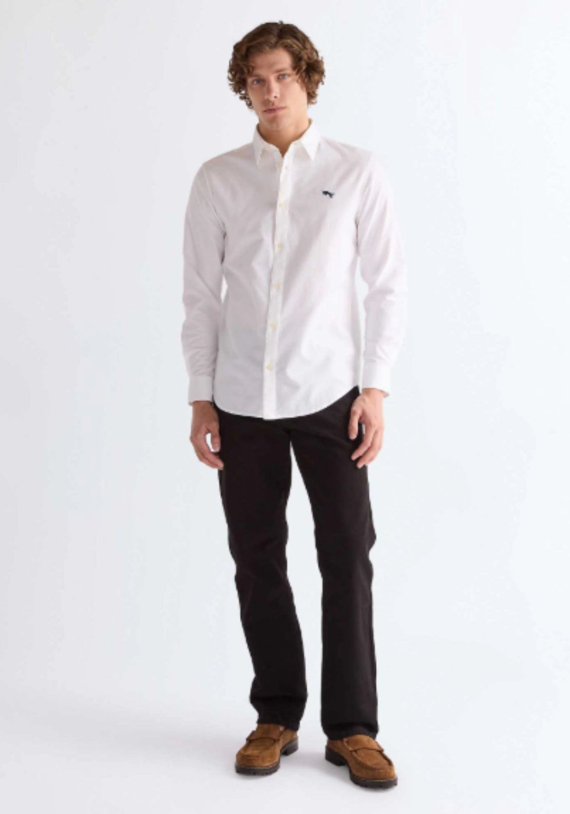 Long Sleeve Oxford Shirt - White Oxford