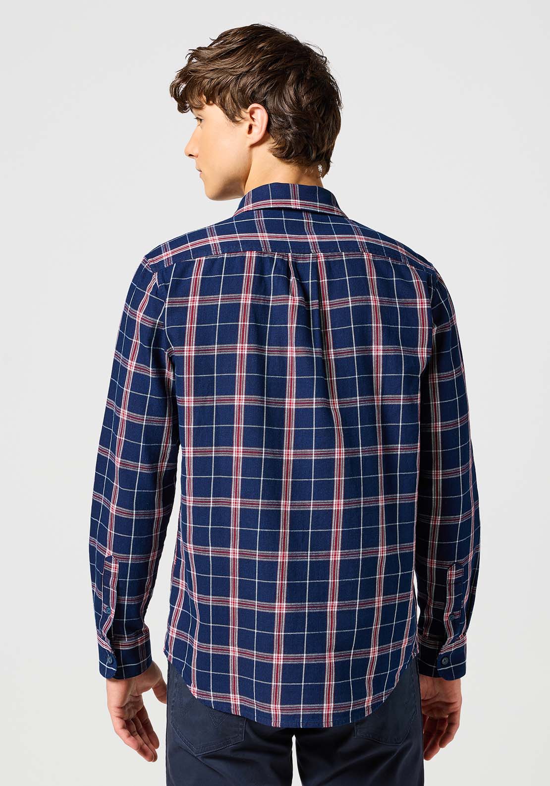 Wrangler Long Sleeve Check Shirt - Red Indigo 2 Shaws Department Stores