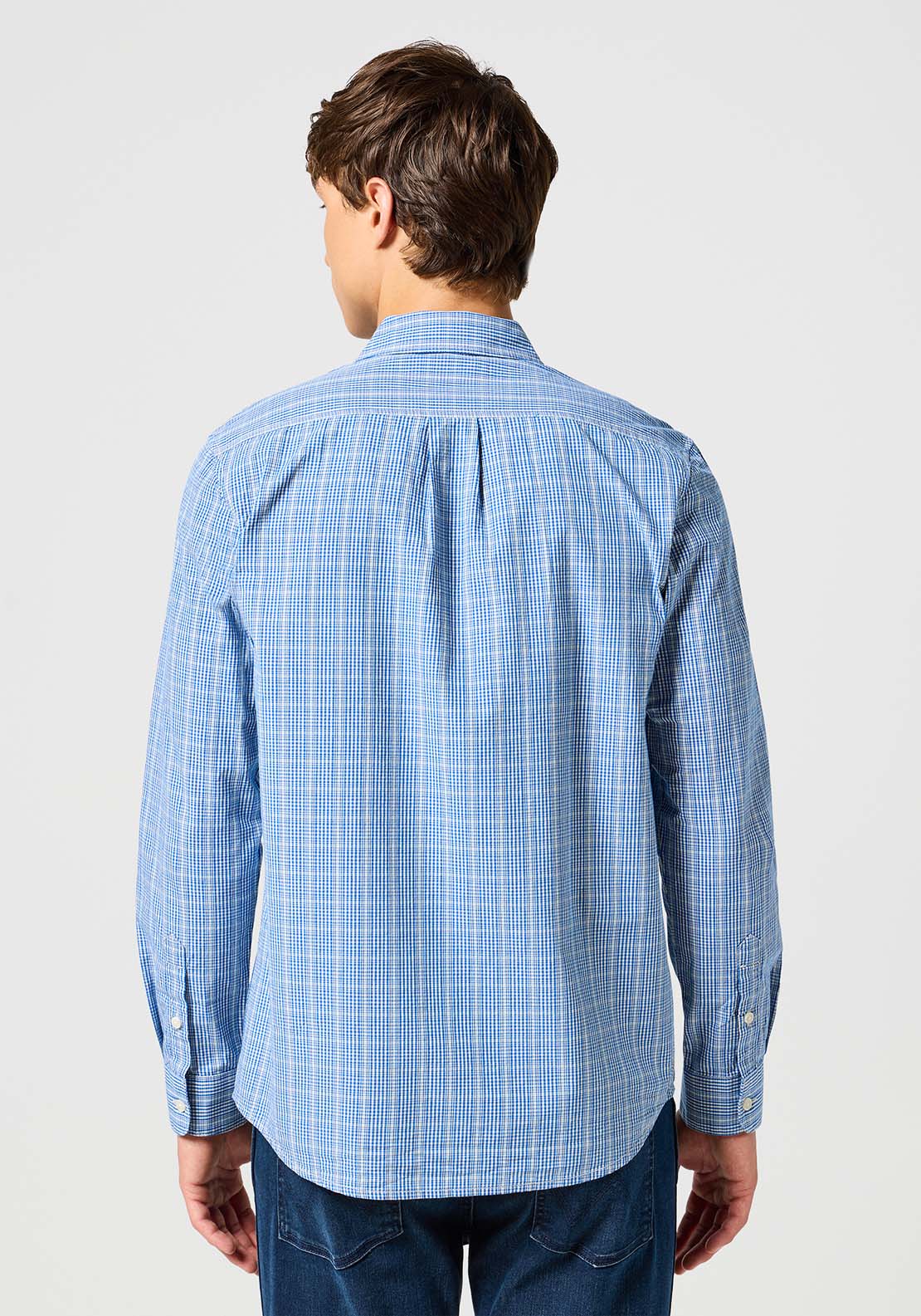 Wrangler Long Sleeves Check Shirt - Blue 3 Shaws Department Stores
