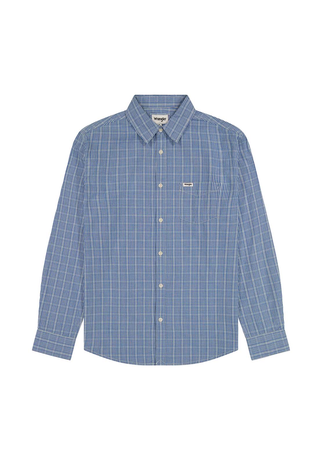 Wrangler Long Sleeves Check Shirt - Blue 6 Shaws Department Stores