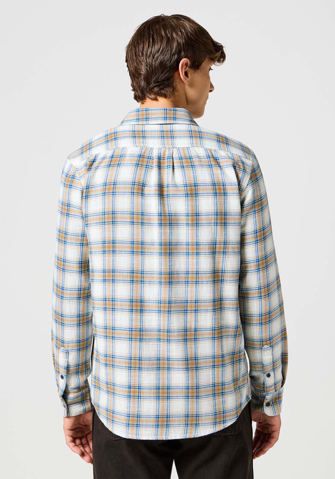 Wrangler Long Sleeves Check Shirt - White 3 Shaws Department Stores