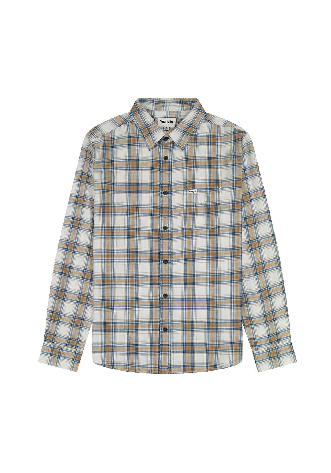 Wrangler Long Sleeves Check Shirt - White 5 Shaws Department Stores