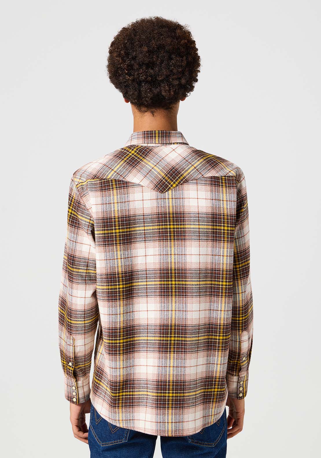 Wrangler Long Sleeves Check Shirt - Gingerbread 3 Shaws Department Stores