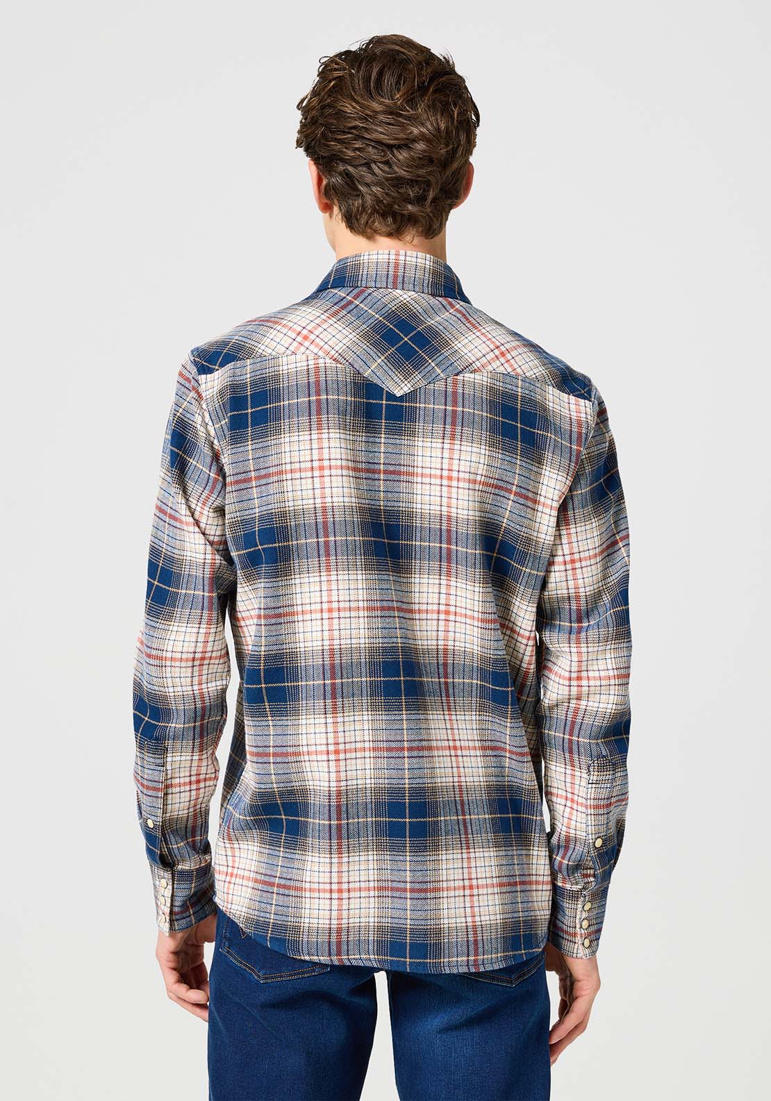 Wrangler Long Sleeves Check Shirt - Navy / Red 3 Shaws Department Stores