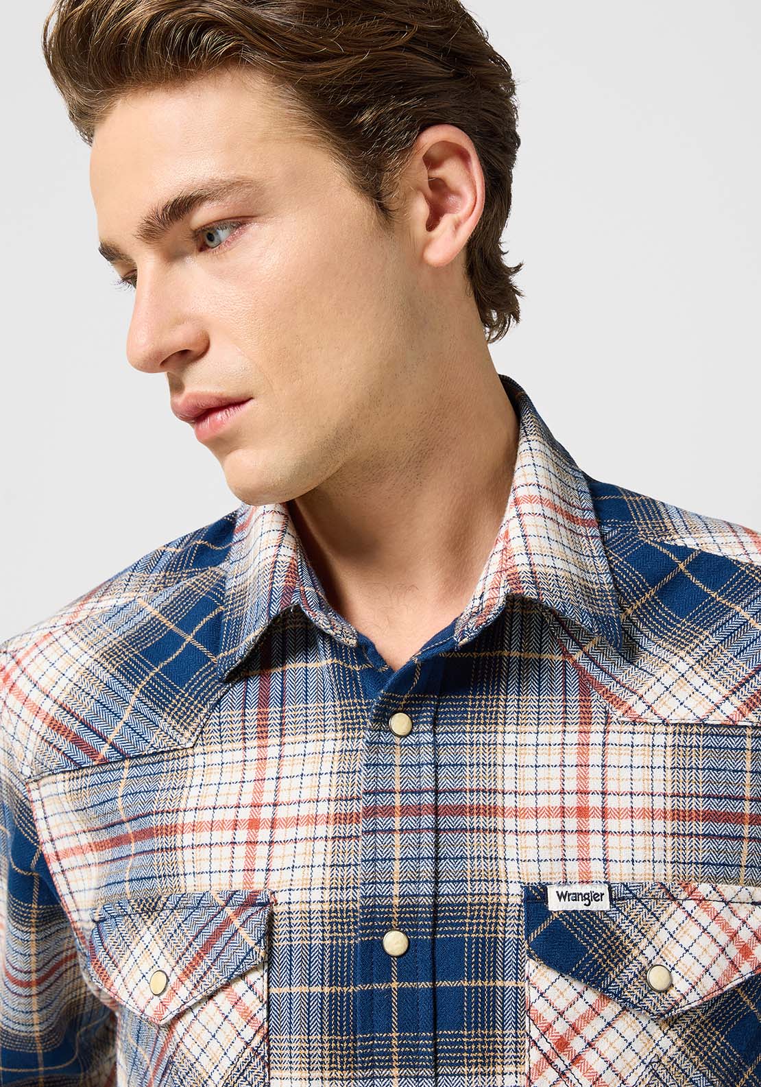 Wrangler Long Sleeves Check Shirt - Navy / Red 2 Shaws Department Stores