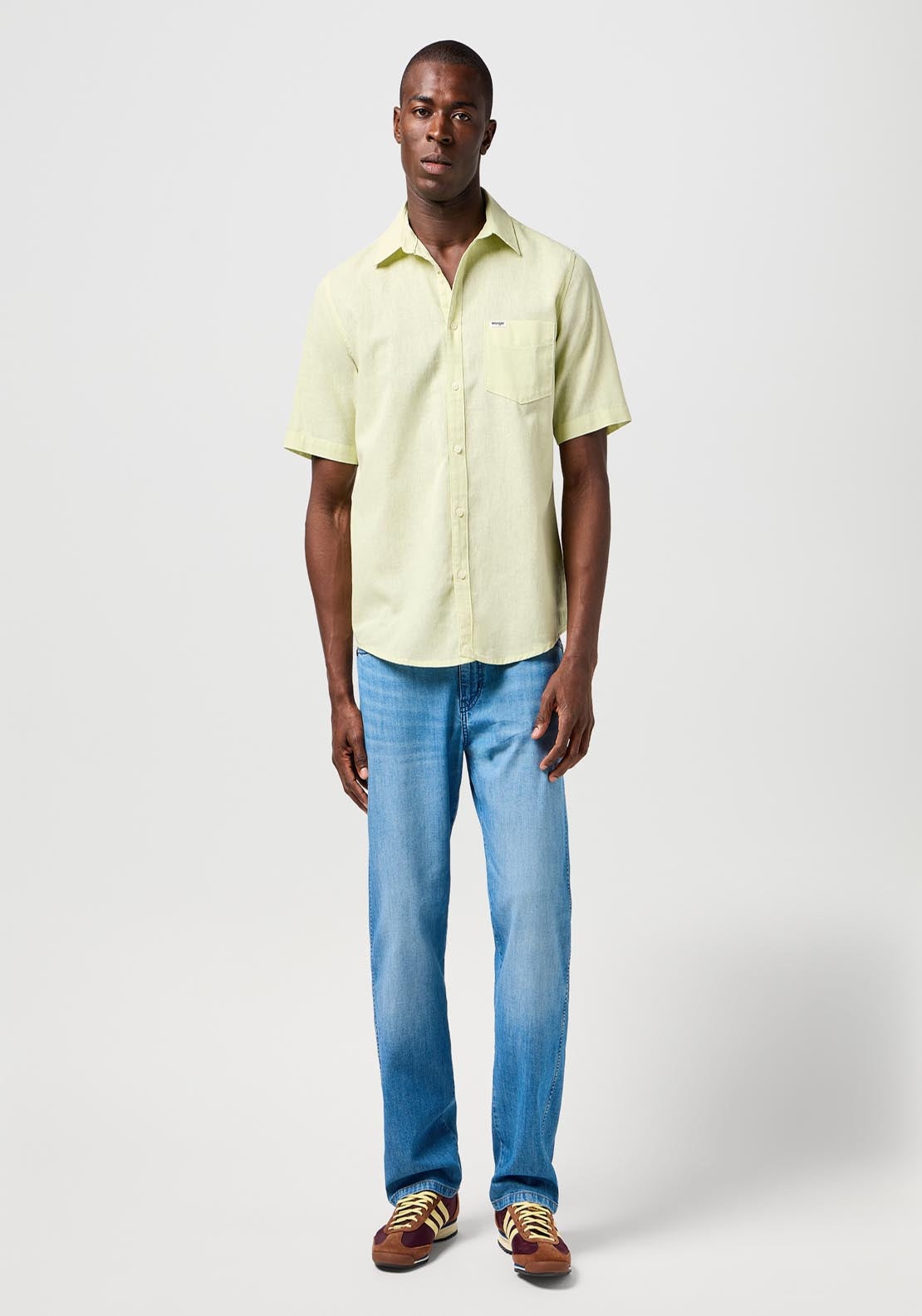 Wrangler Short Sleeve One Pocket Shirt - Seafoam Green 5 Shaws Department Stores