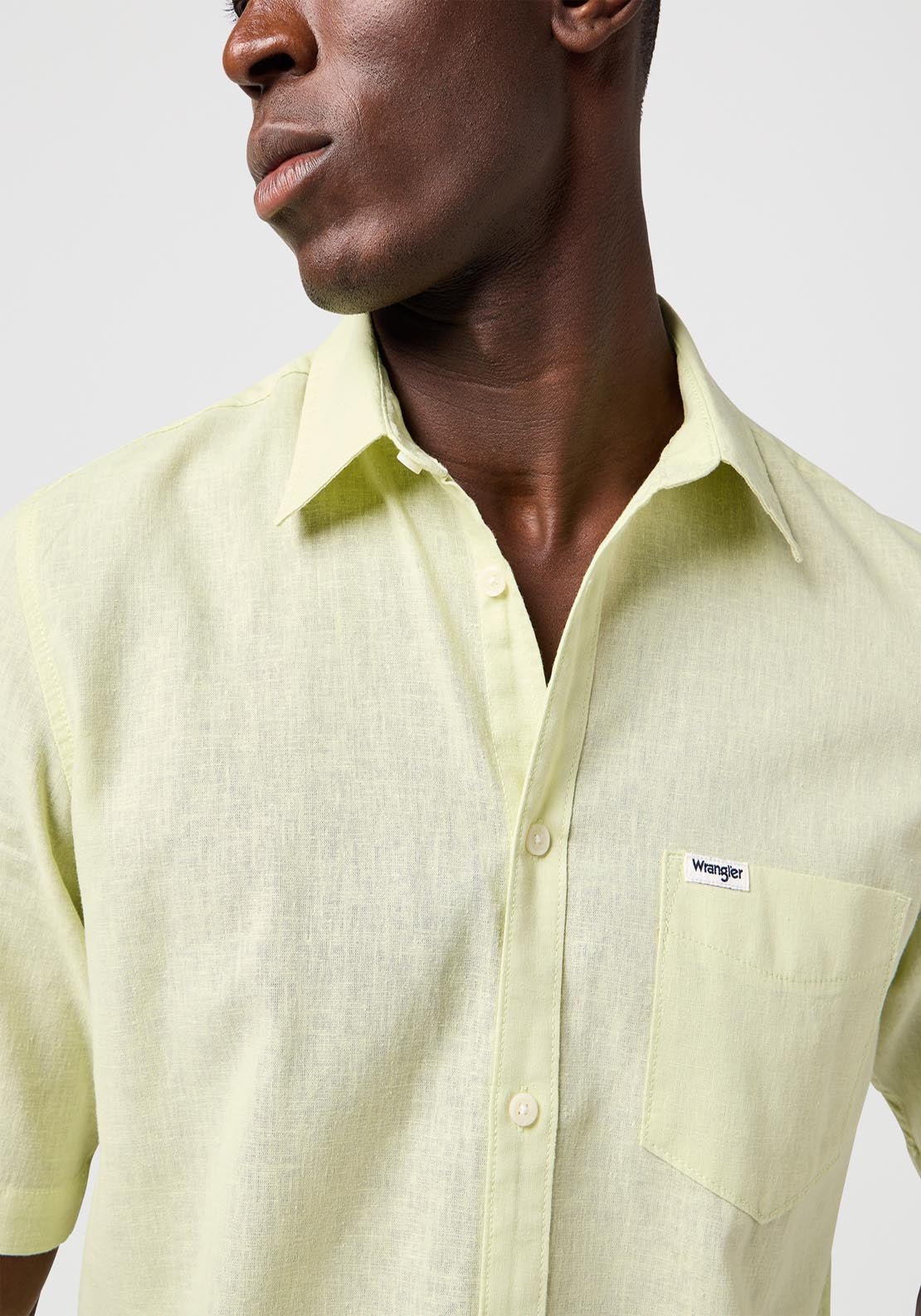 Wrangler Short Sleeve One Pocket Shirt - Seafoam Green 4 Shaws Department Stores