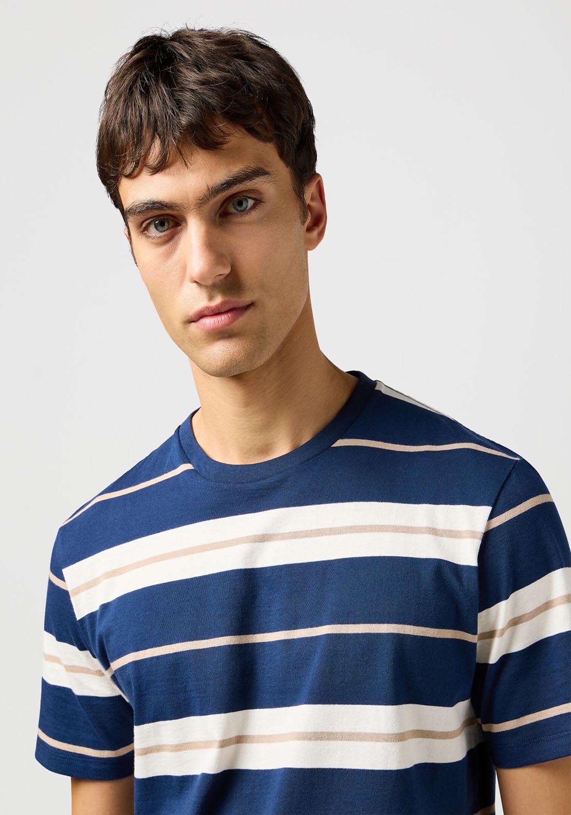 Wrangler Stripe T Shirt - Black 4 Shaws Department Stores