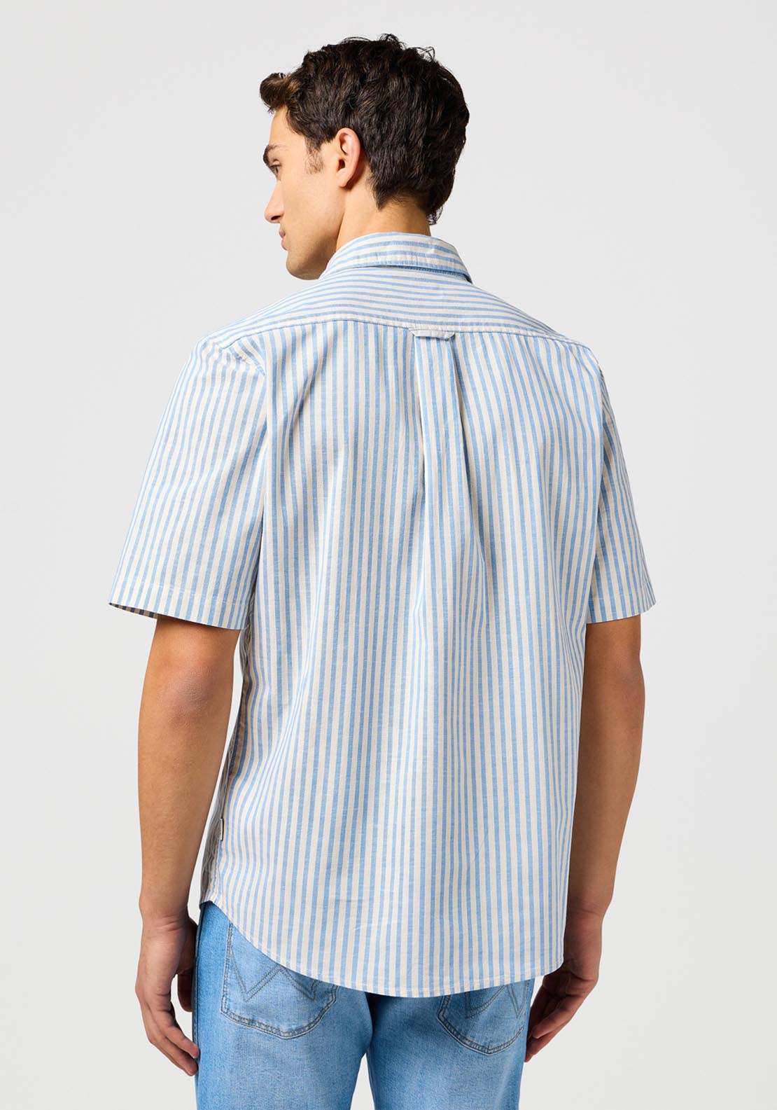 Wrangler Short Sleeve Stripe Shirt - Pacfic Stripe 2 Shaws Department Stores