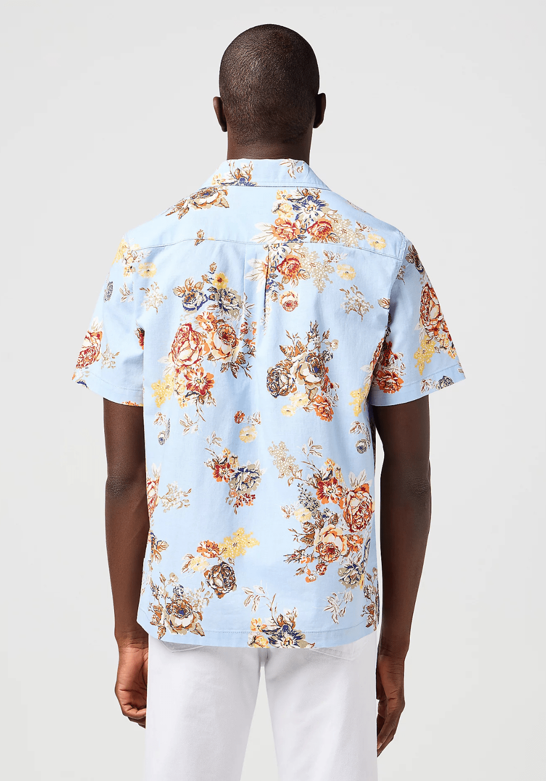 Wrangler Short Sleeve Resort Shirt - Blue Floral 2 Shaws Department Stores