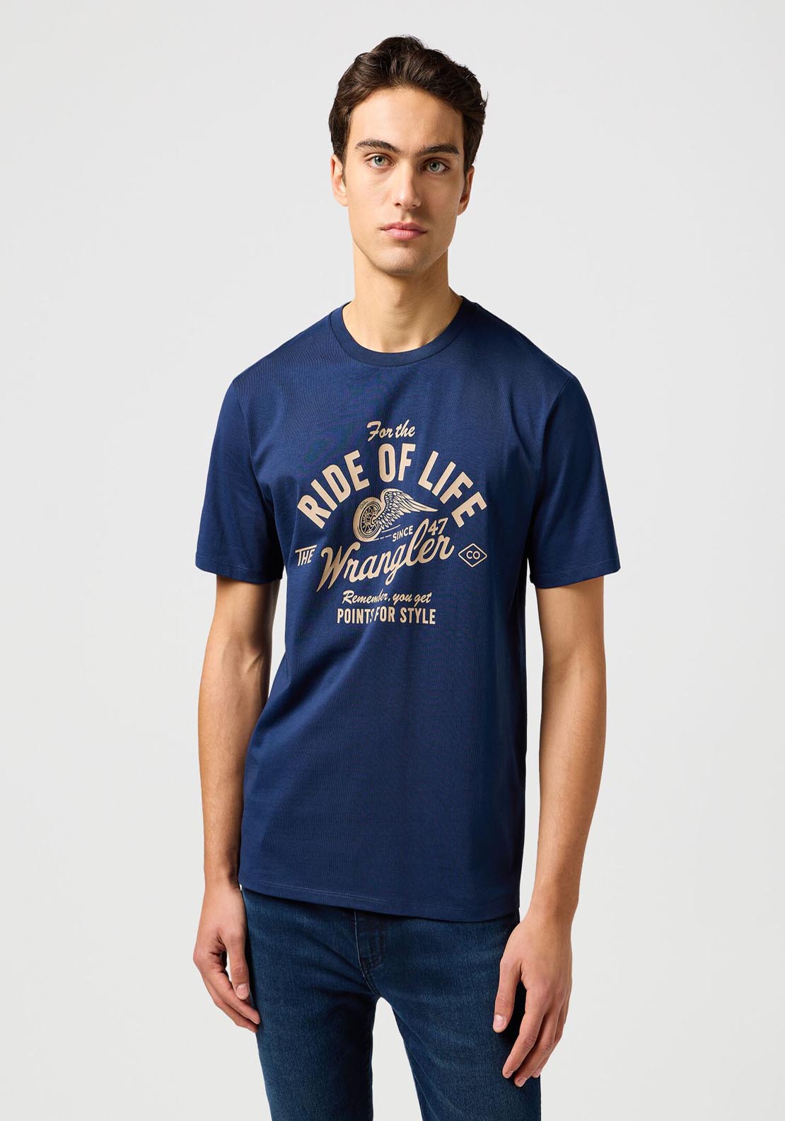 Wrangler Amaerican T Shirt - Navy 1 Shaws Department Stores