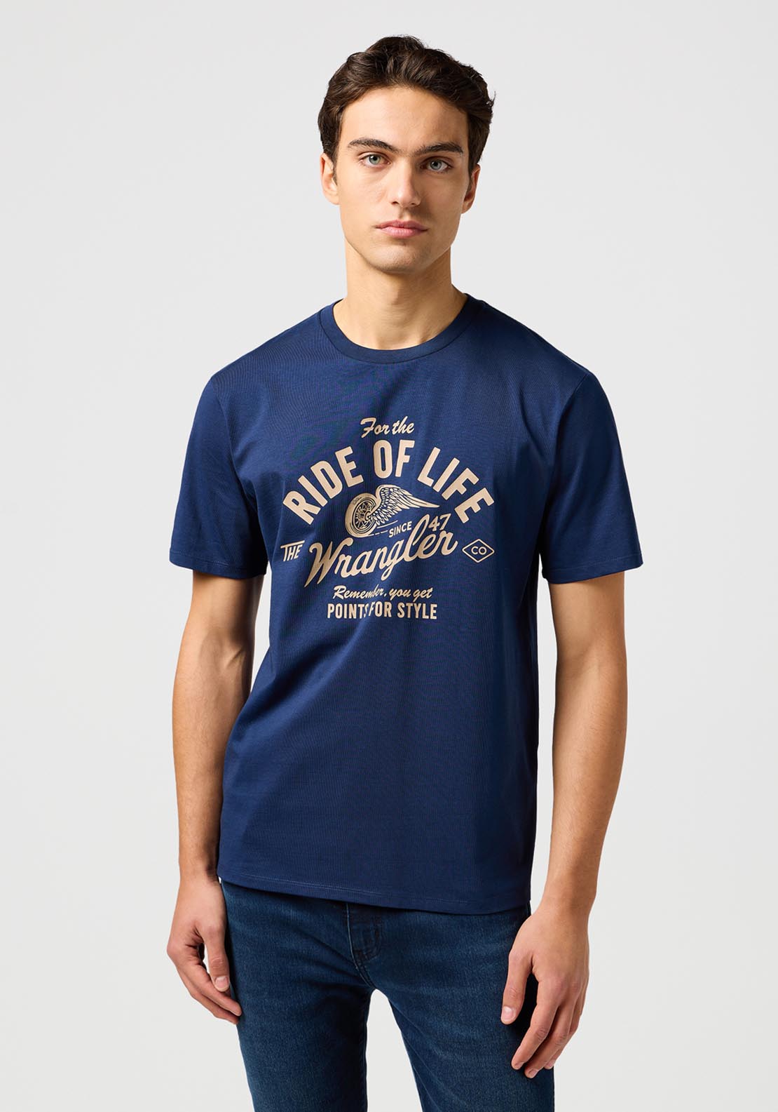 Wrangler Amaerican T Shirt - Navy 1 Shaws Department Stores