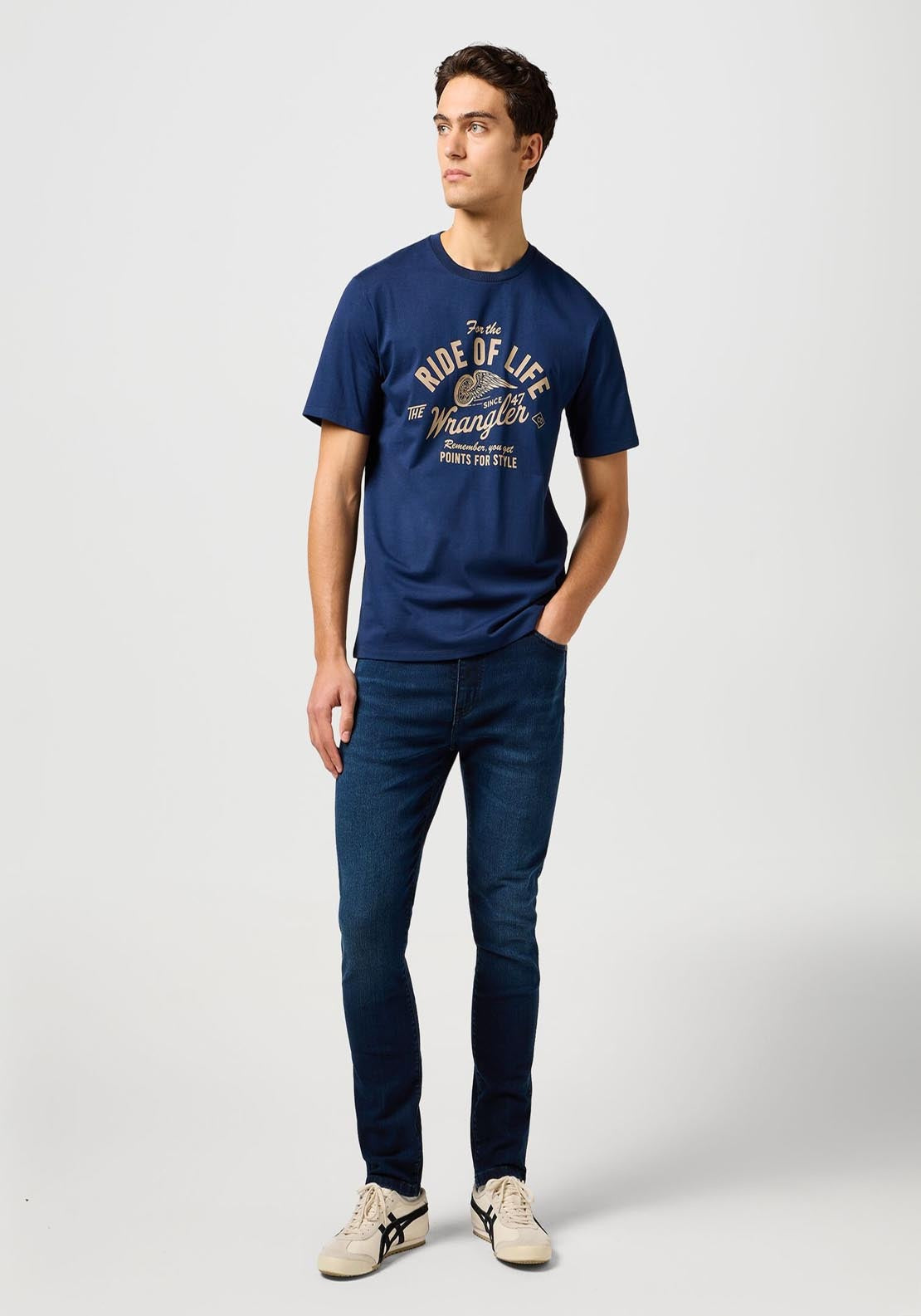 Wrangler Amaerican T Shirt - Navy 5 Shaws Department Stores