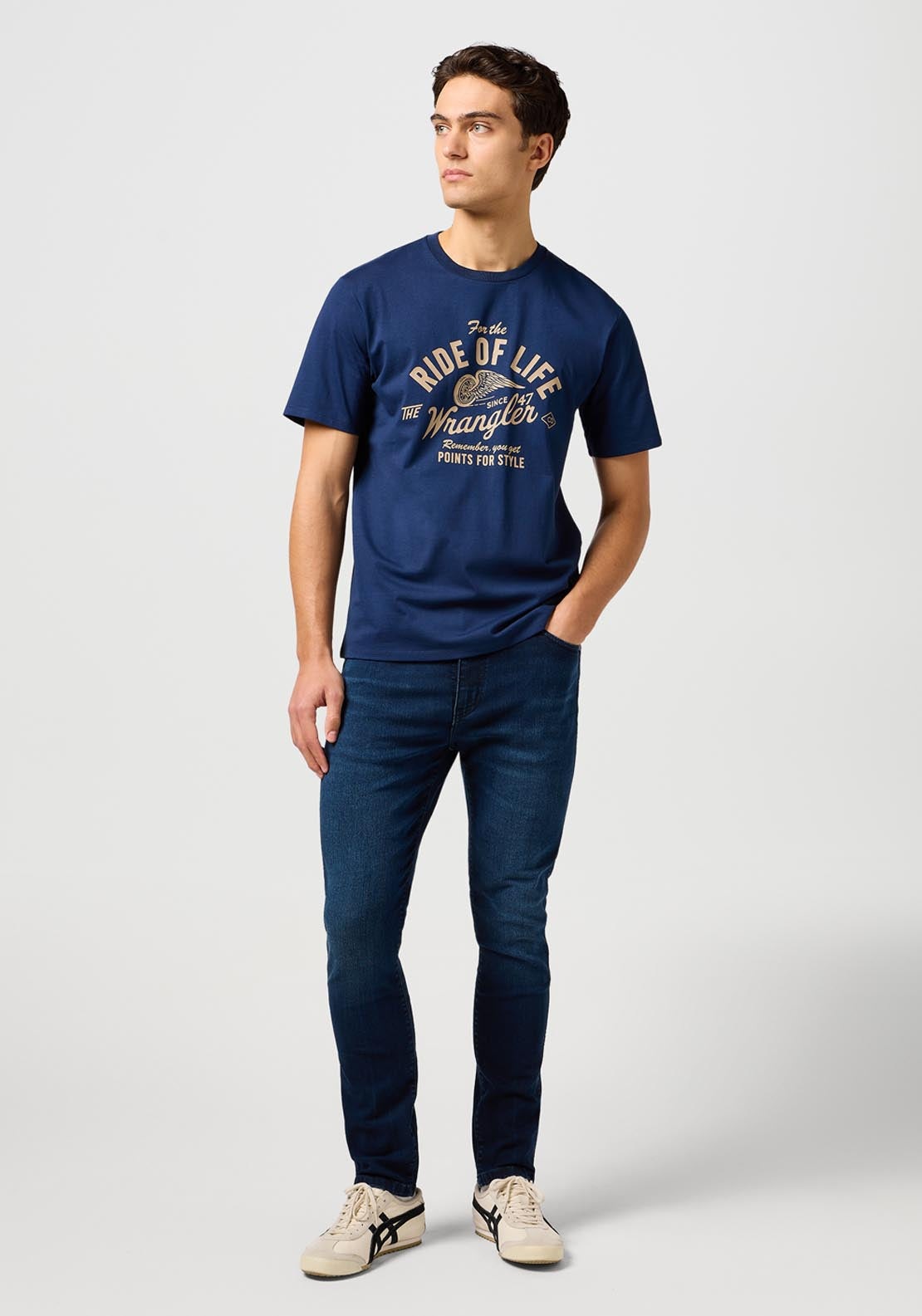 Wrangler Amaerican T Shirt - Navy 5 Shaws Department Stores