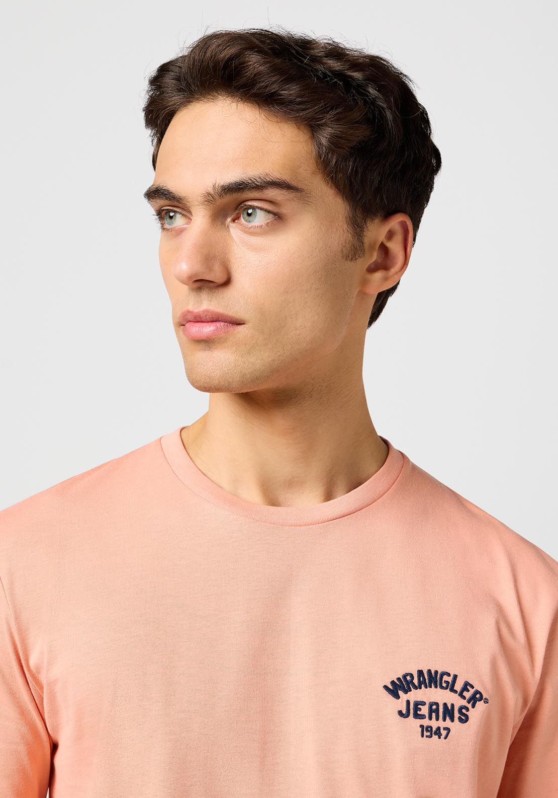 Wrangler Small Logo Tee - Shrimp 4 Shaws Department Stores