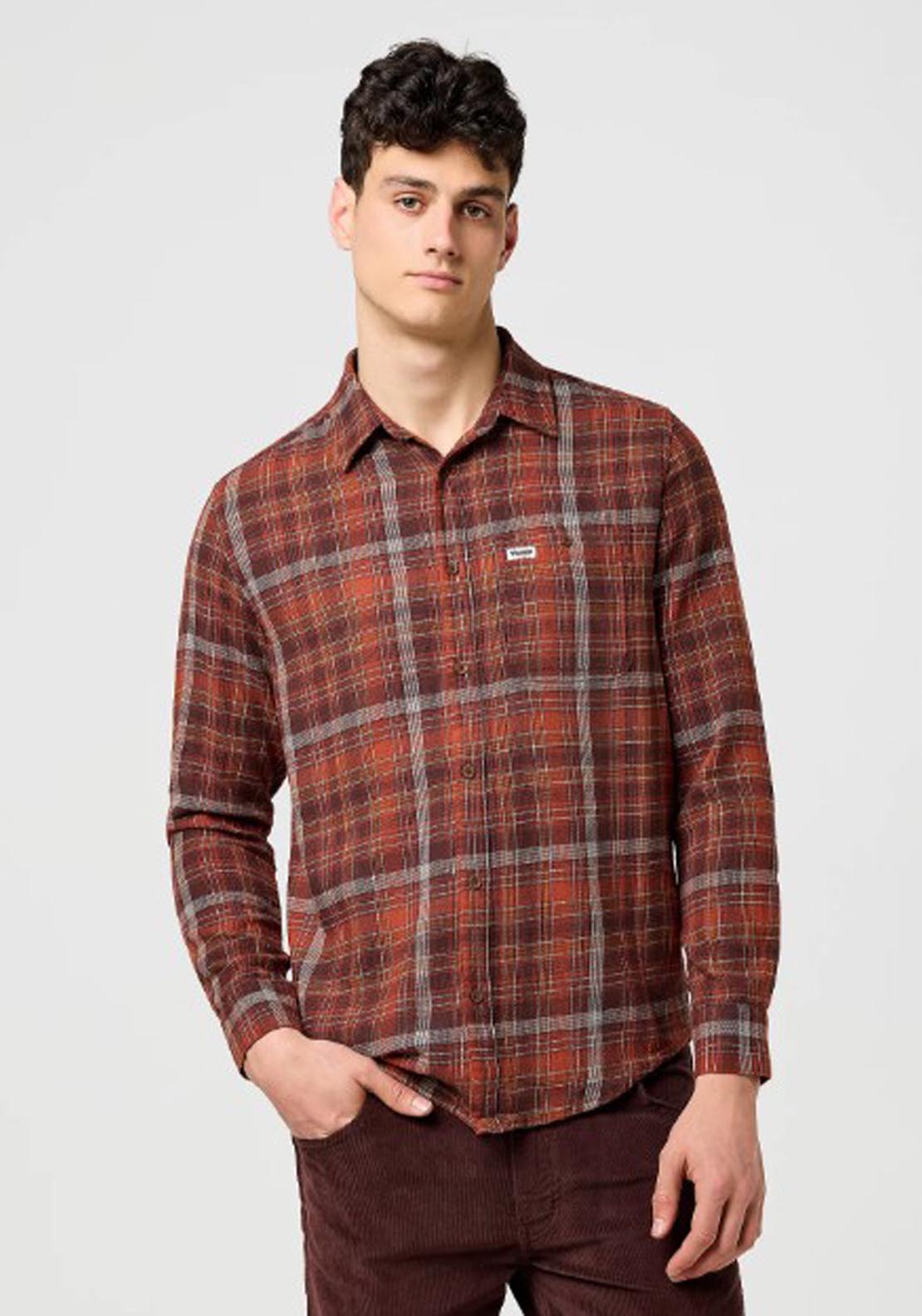 Flannel Check Shirt - Fired Brick