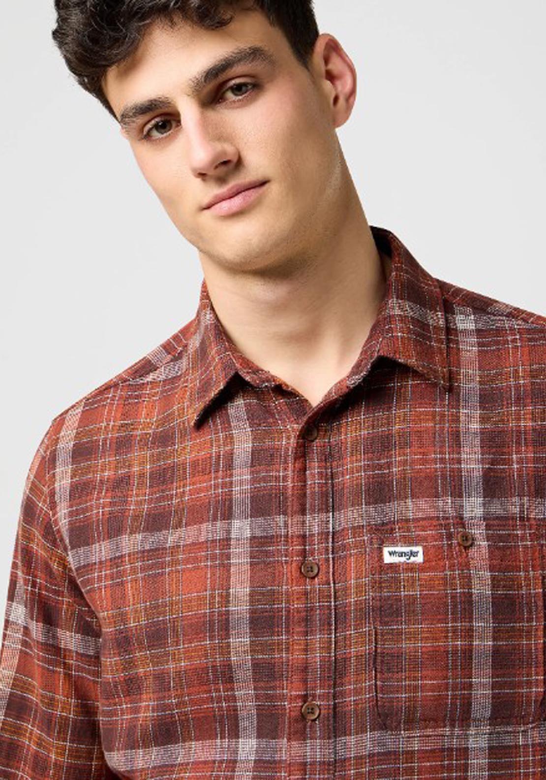Flannel Check Shirt - Fired Brick
