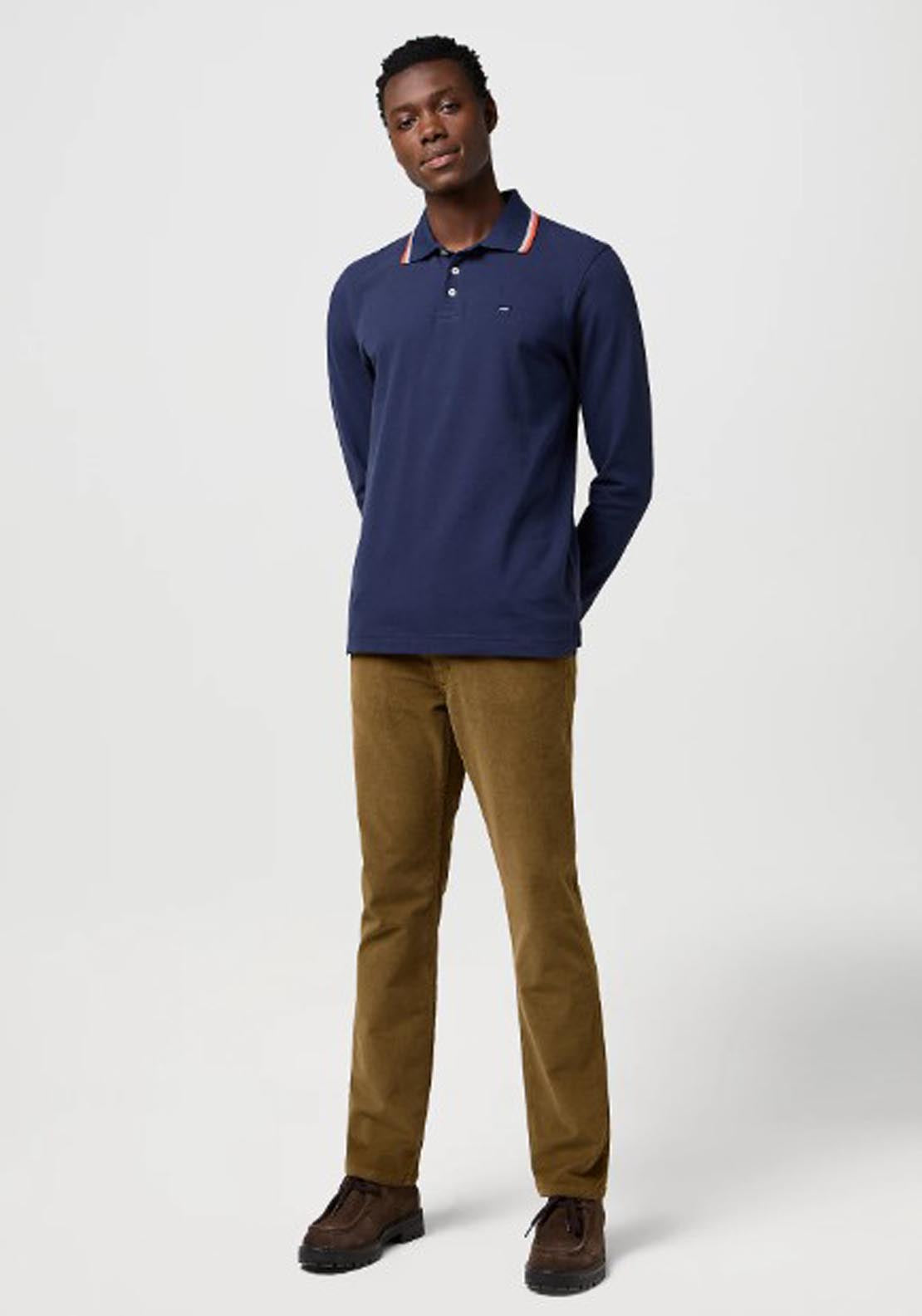 Long Sleeved Polo Shirt - Navy