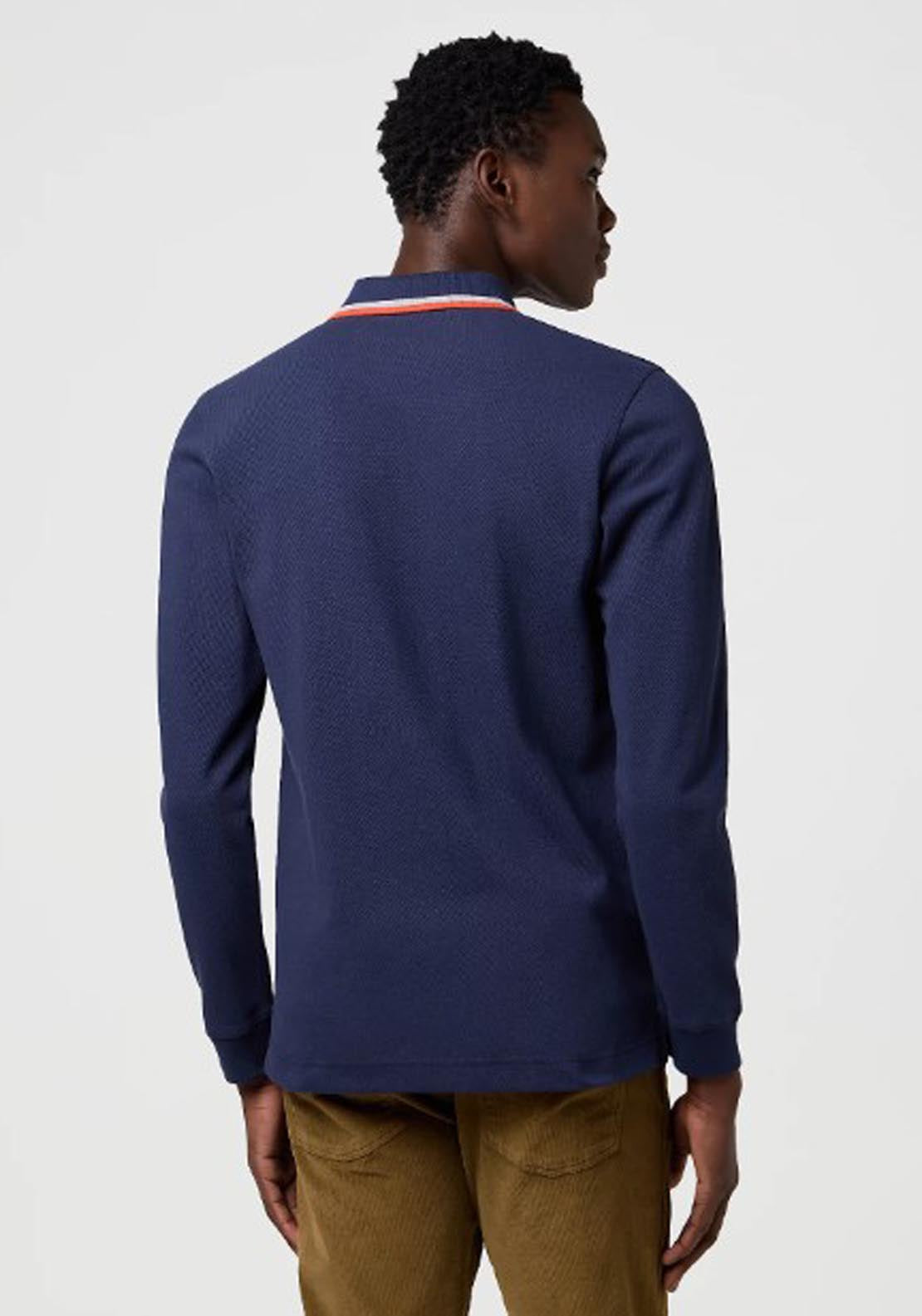 Long Sleeved Polo Shirt - Navy