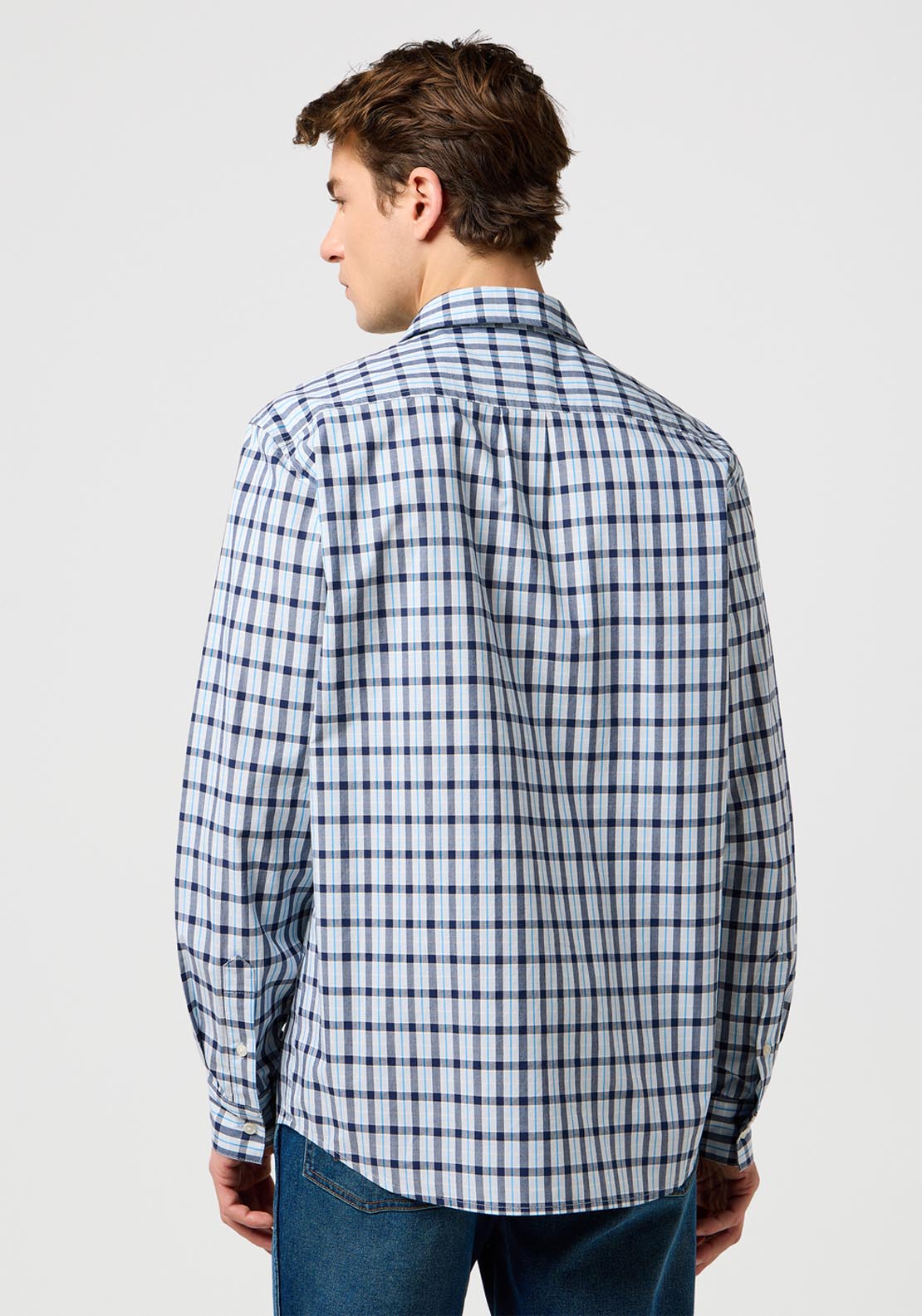 Wrangler Regular 1 Pocket Shirt - Cerulean 2 Shaws Department Stores