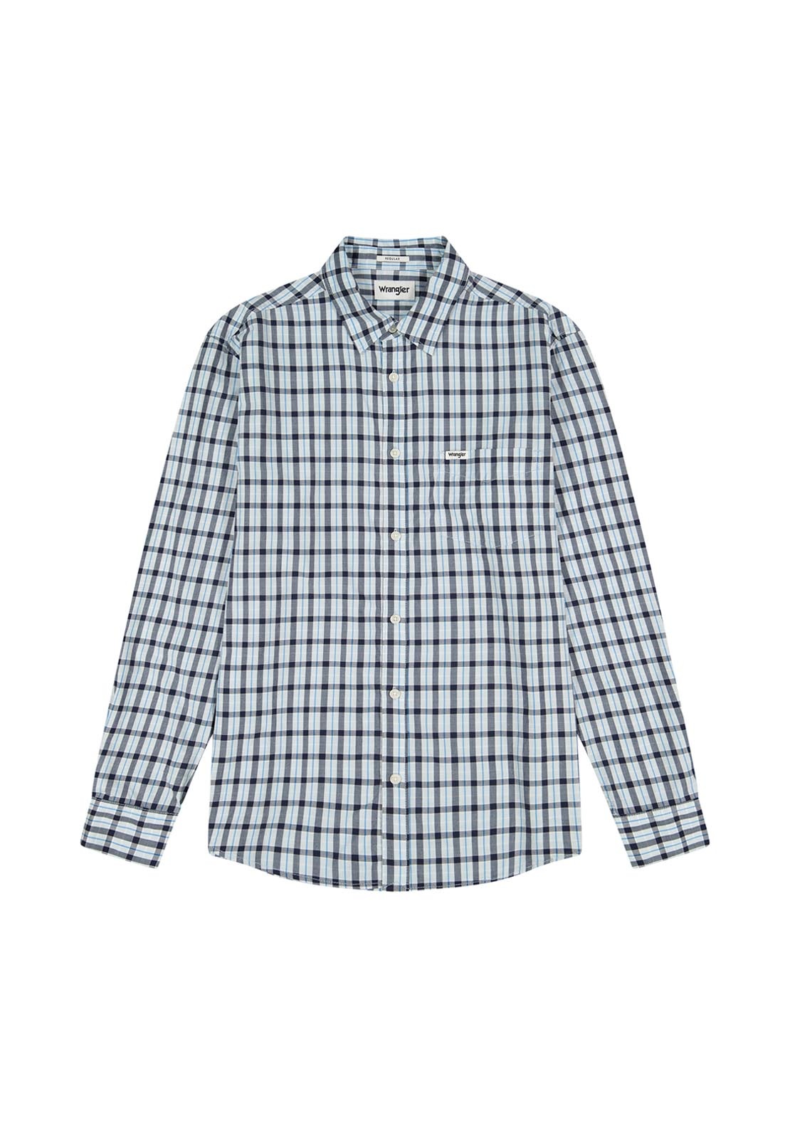 Wrangler Regular 1 Pocket Shirt - Cerulean 4 Shaws Department Stores