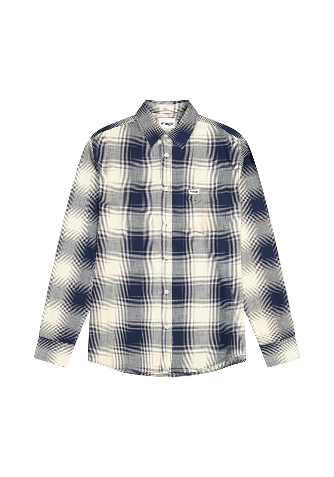 Wrangler Regular 1 Pocket Shirt - Blue 4 Shaws Department Stores