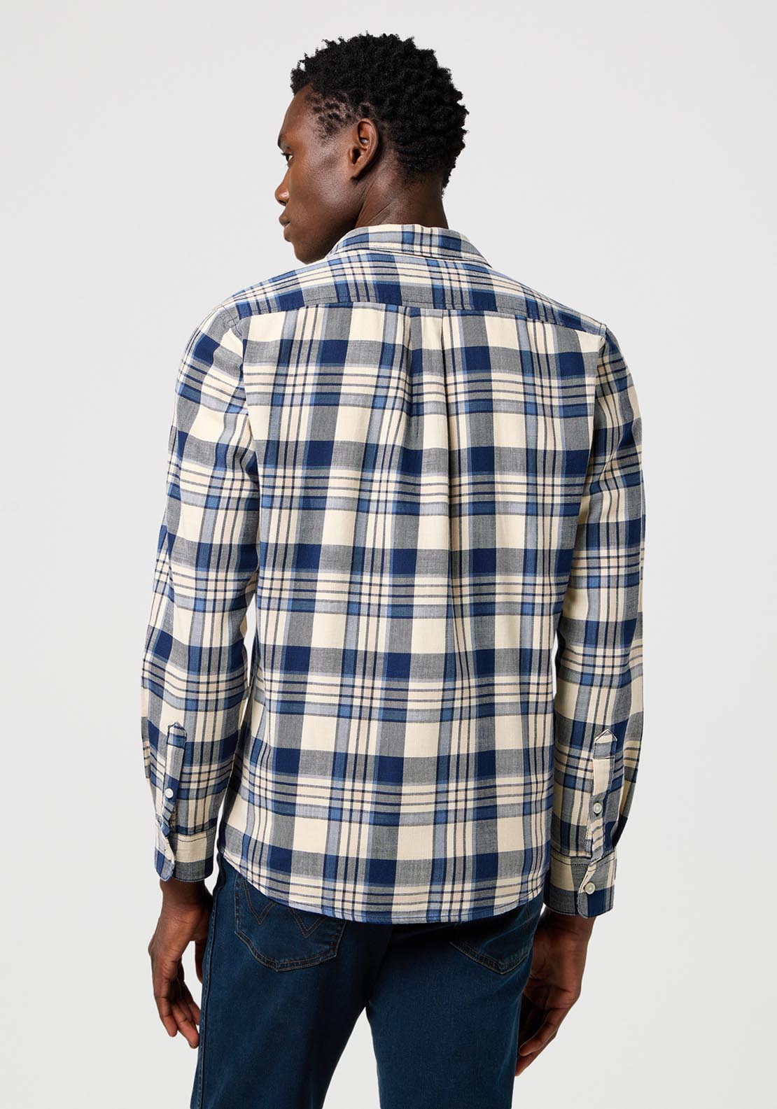 Wrangler Regular 1 Pocket Shirt - Light Indigo 2 Shaws Department Stores
