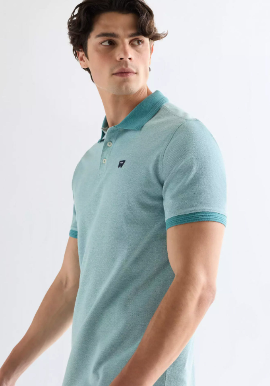 Wrangler 100% Cotton Regular Refined Polo Shirt - Britney Blue 3 Shaws Department Stores