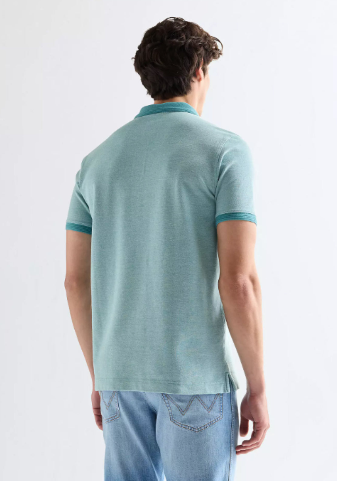 Wrangler 100% Cotton Regular Refined Polo Shirt - Britney Blue 2 Shaws Department Stores