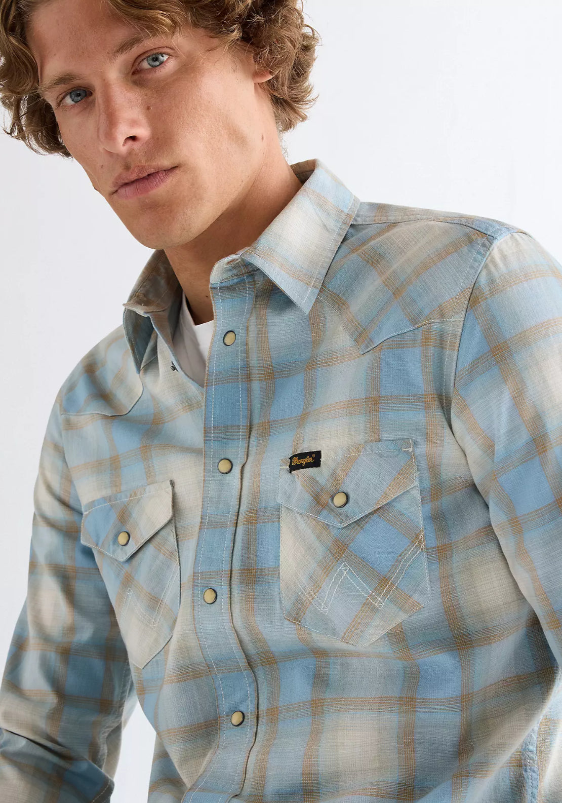 Regular Western Shirt - Blue Tan